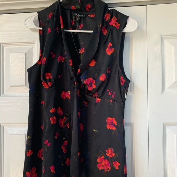Express Tops - Express Black Floral Tank Blouse Express Tops - Express Black Floral Tank Blouse